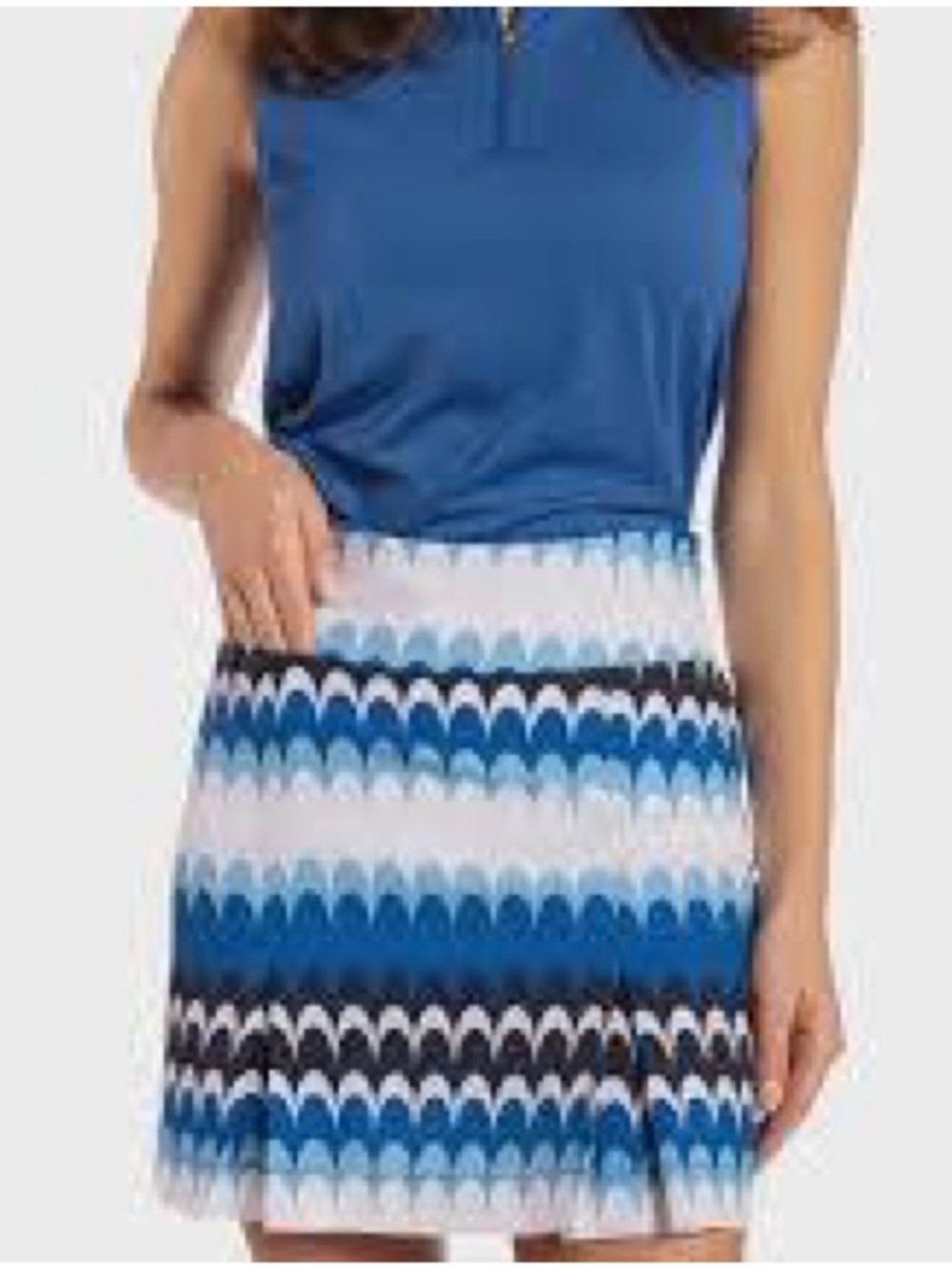 Golftini Blue Multi-Stripe A-Line Golf Skirt